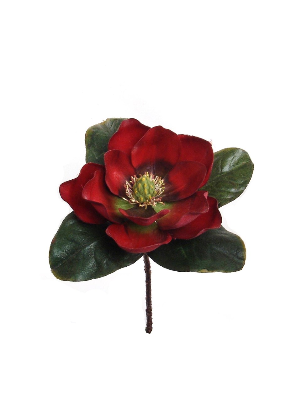 Set of 12: 12-Inch Dark Red Magnolia Flower Pick with Real Touch Petals &  Foliage, Floral Picks, Party & Event, Home & Office Decor